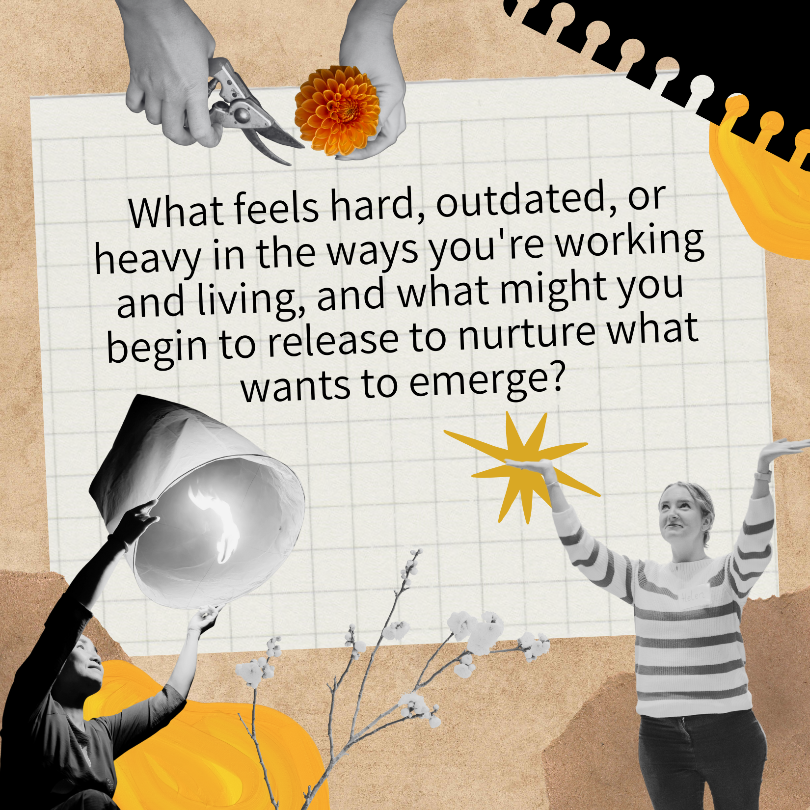 What feels hard, outdated, or heavy in the ways you're working and living, and what might you begin to release to nurture what wants to emerge?