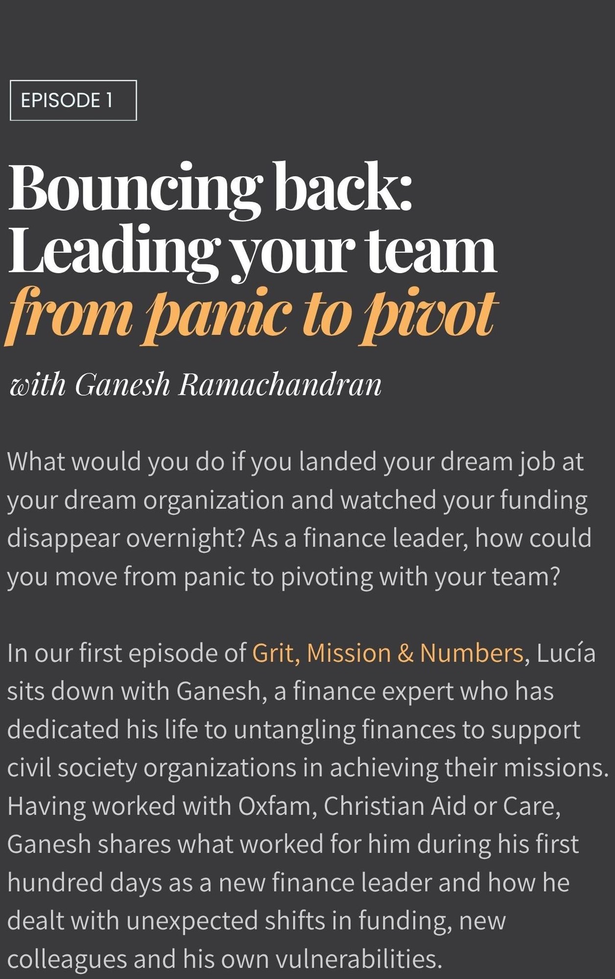 Bouncing: Leading your team from panic to pivot