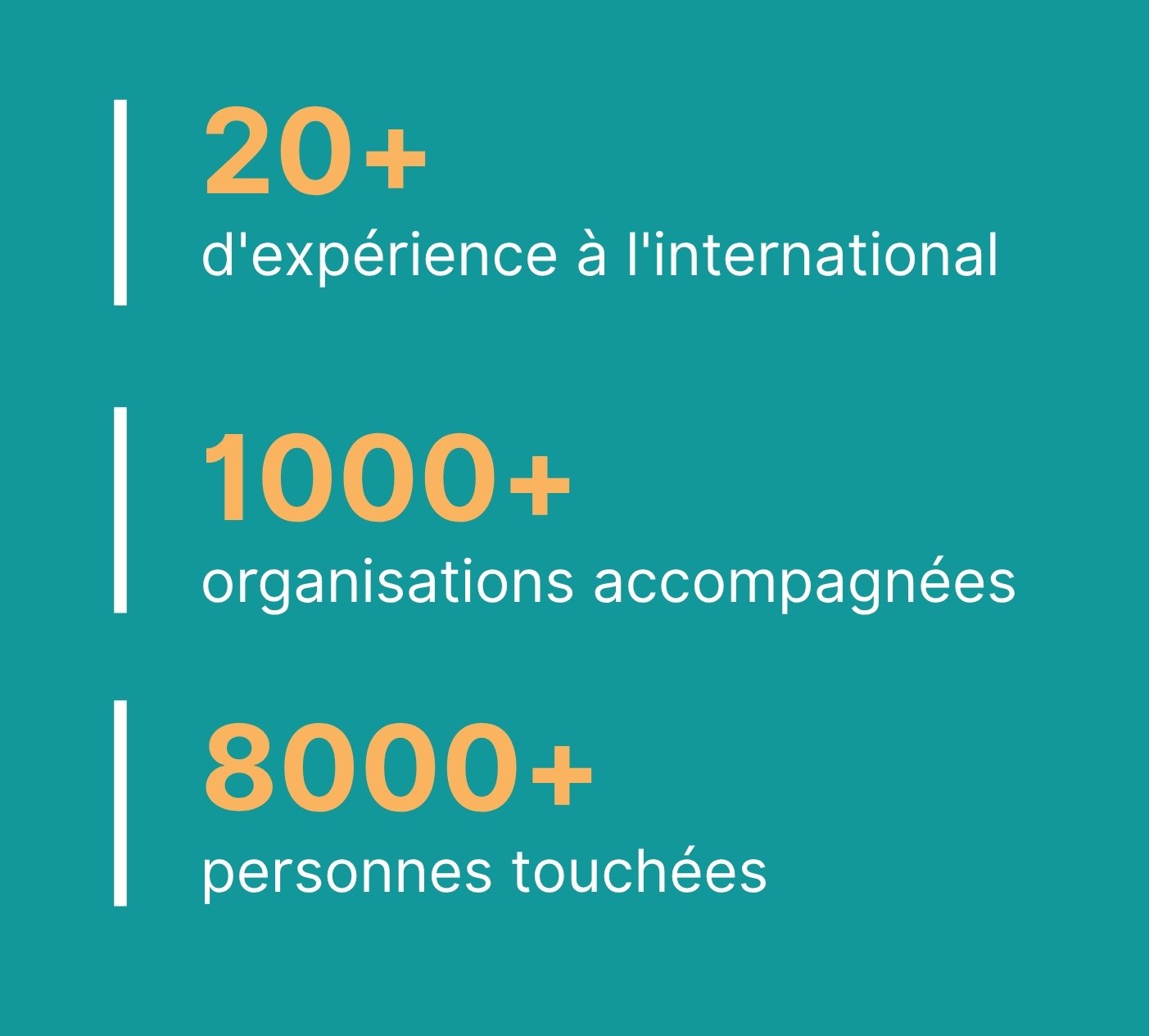 20+ d'expérience à l'international