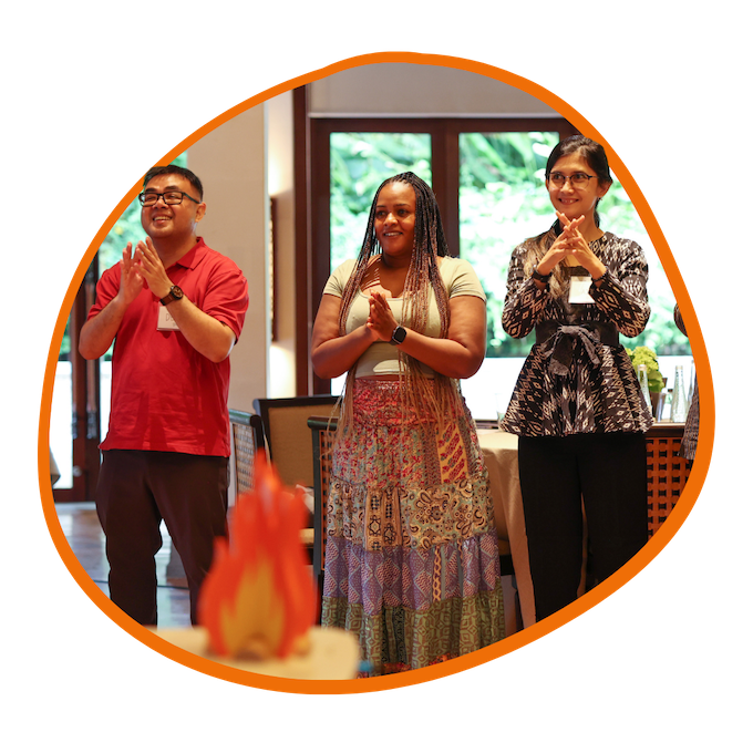 3 people do a state shift activity during a FIRE training