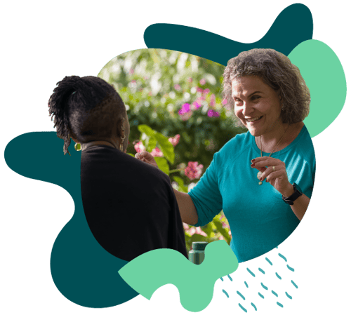 An individual coaching session of two woman
