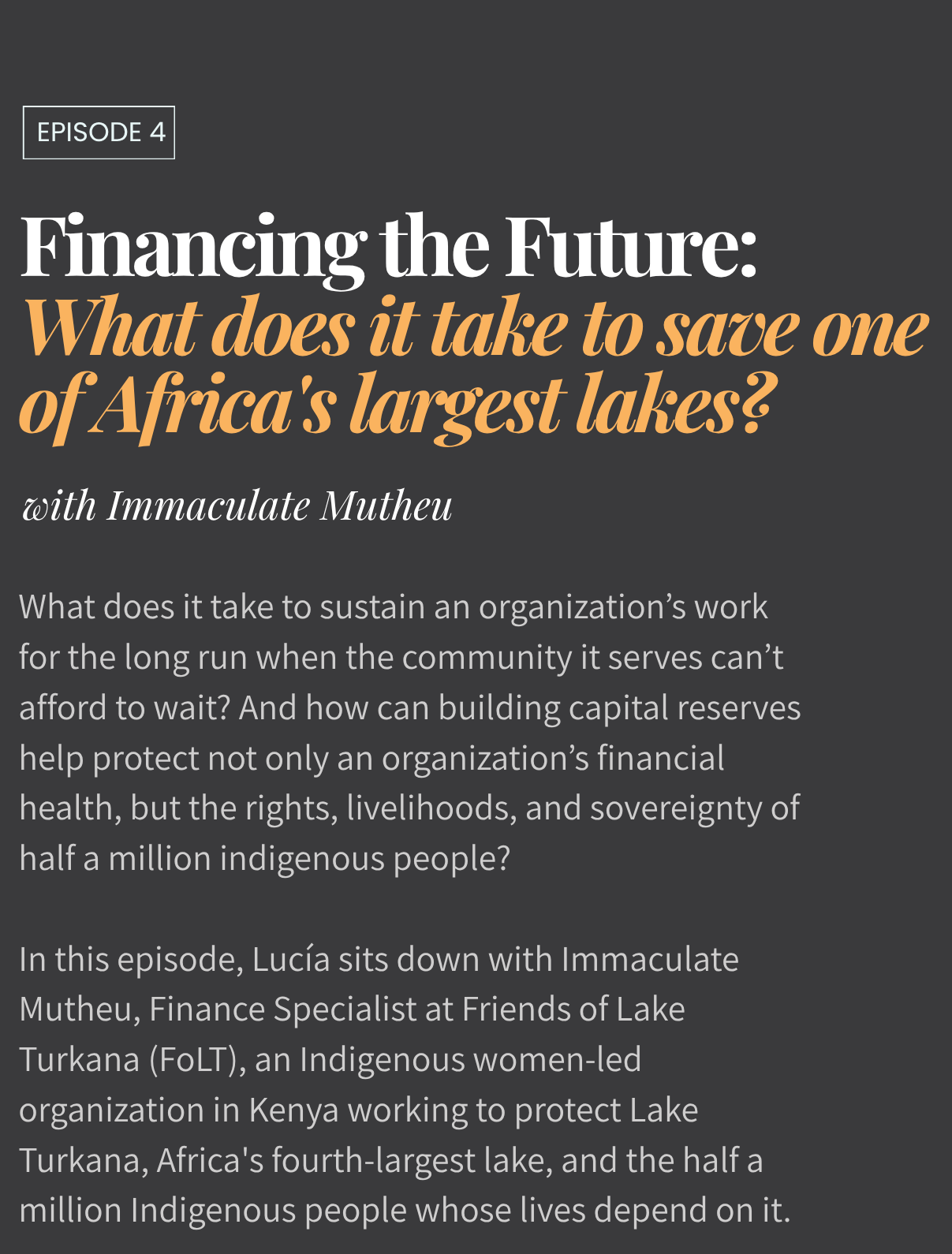 Financing the Future: What does it take to save one of Africa's largest lakes?