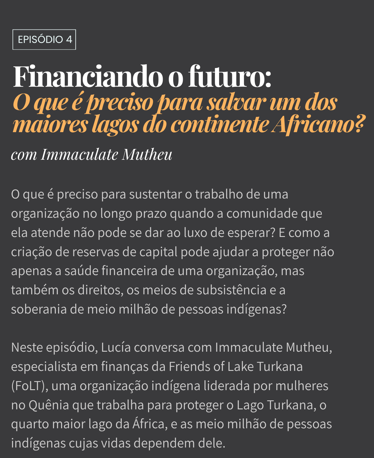 Financiando o futuro: O que é preciso para salvar um dos maiores lagos do continente Africano?